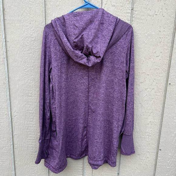 Athleta Upbeat Tempo Hooded Cardigan Wrap Purple Size Small - Picture 6 of 7
